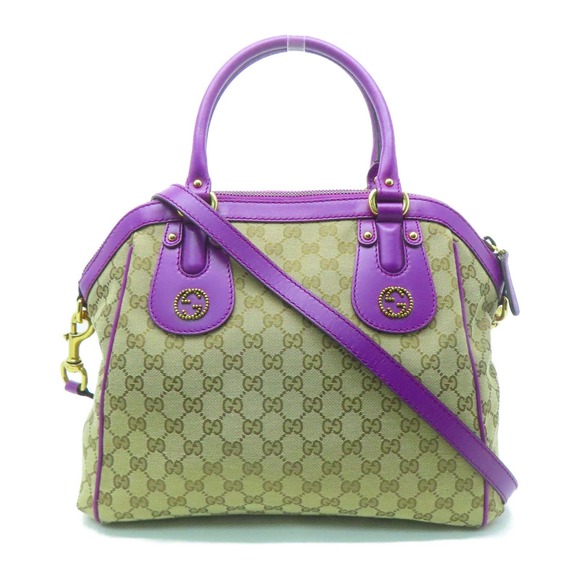 💎✨BEAUTIFUL✨💎 GUCCI Canvas 2 Way Shoulder Bag - Picture 1 of 14